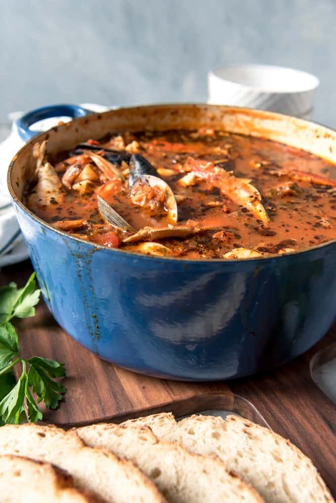 Considered by many to be the signature dish of San Francisco, Cioppino is a wonderful seafood stew that is perfect for entertaining and holidays. Serve this with crusty sourdough bread to sop up all the delicious broth for a truly Californian dining experience!