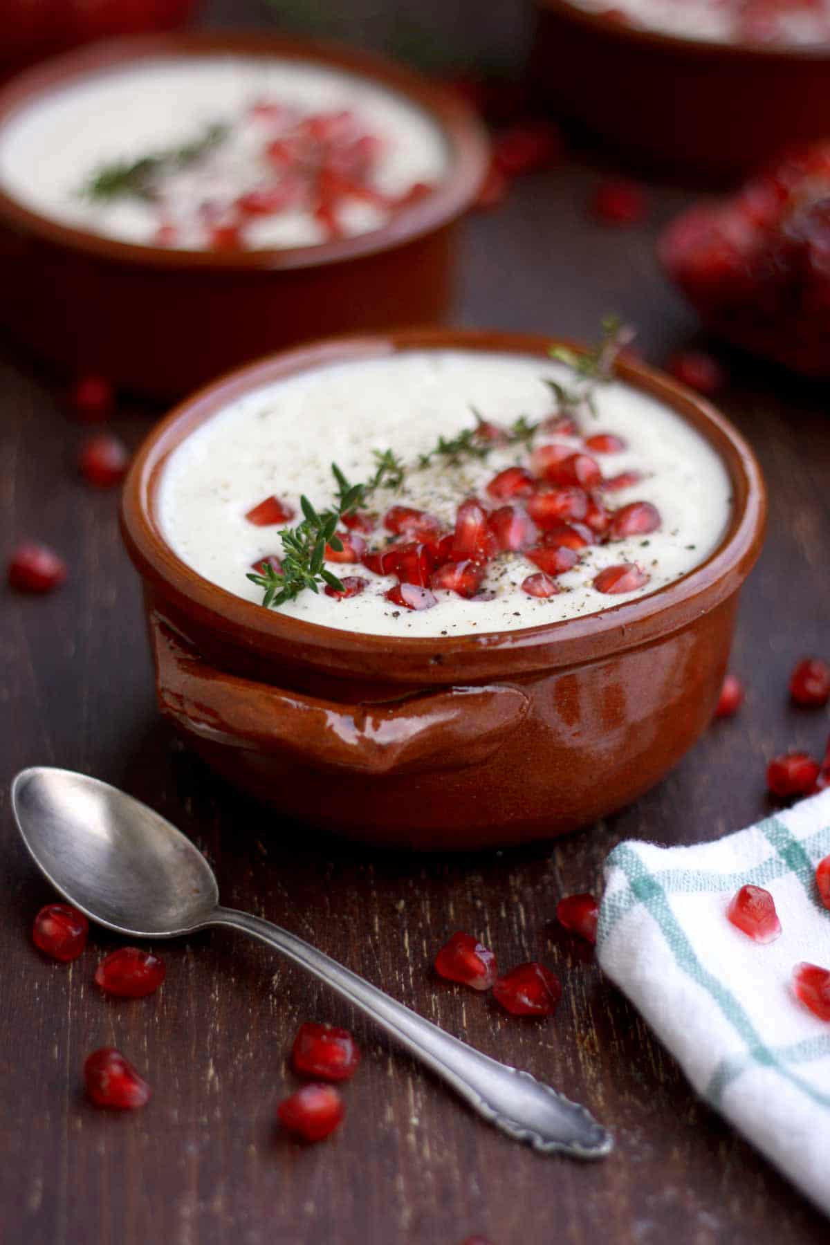 Delicious and easy silky vegan cauliflower soup recipe ready in less than 30 minutes! Rich, creamy, healthy, and comforting winter soup packed with nutrients.