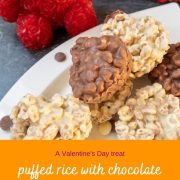 puffed rice hearts with two kinds of chocolate ready to eat