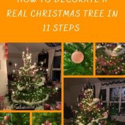 An easy step-by-step guide on HOW TO DECORATE A REAL CHRISTMAS TREE from top to bottom!