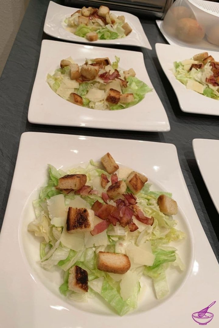 Caesar salad with homemade dressing