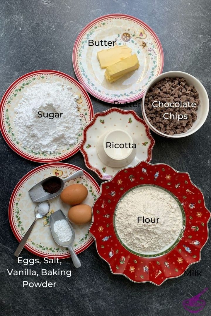 ingredients chocolate chip ricotta loaf cake