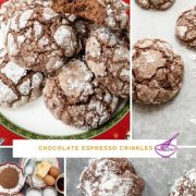 Delicious, ready-to-eat chocolate espresso crinkle cookies! Perfect for the holidays!