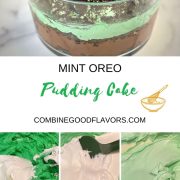 St. Patrick's Day Mint Oreo Pudding Cake ready to eat