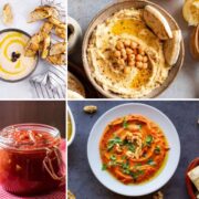 Hummus recipes, cheese spread recipes, vegan recipes, fruity and nutty bread spread recipes! Combine them as you like!