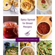 Hummus recipes, cheese spread recipes, vegan recipes, fruity and nutty bread spread recipes! Combine them as you like!