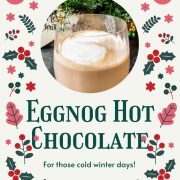 A glass of deliciousness. Eggnog combined with hot chocolate and a tad of raw cane sugar.