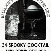 A spooky selection of deliciously ghoulish drinks for your next Halloween party! Divided into color sections to make it easier for you to find the right cocktail or drink for the matching theme.