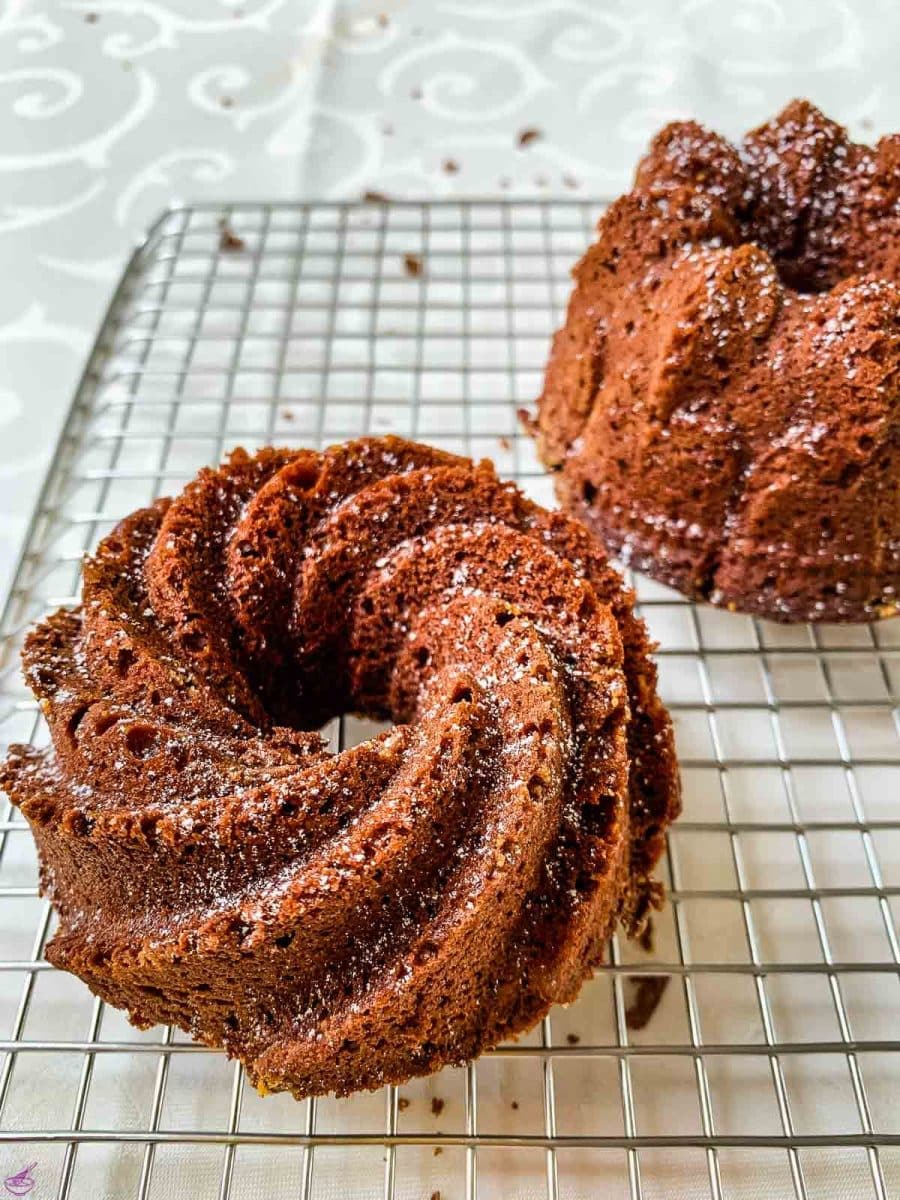 2 ready to eat chocolate bundt cakes