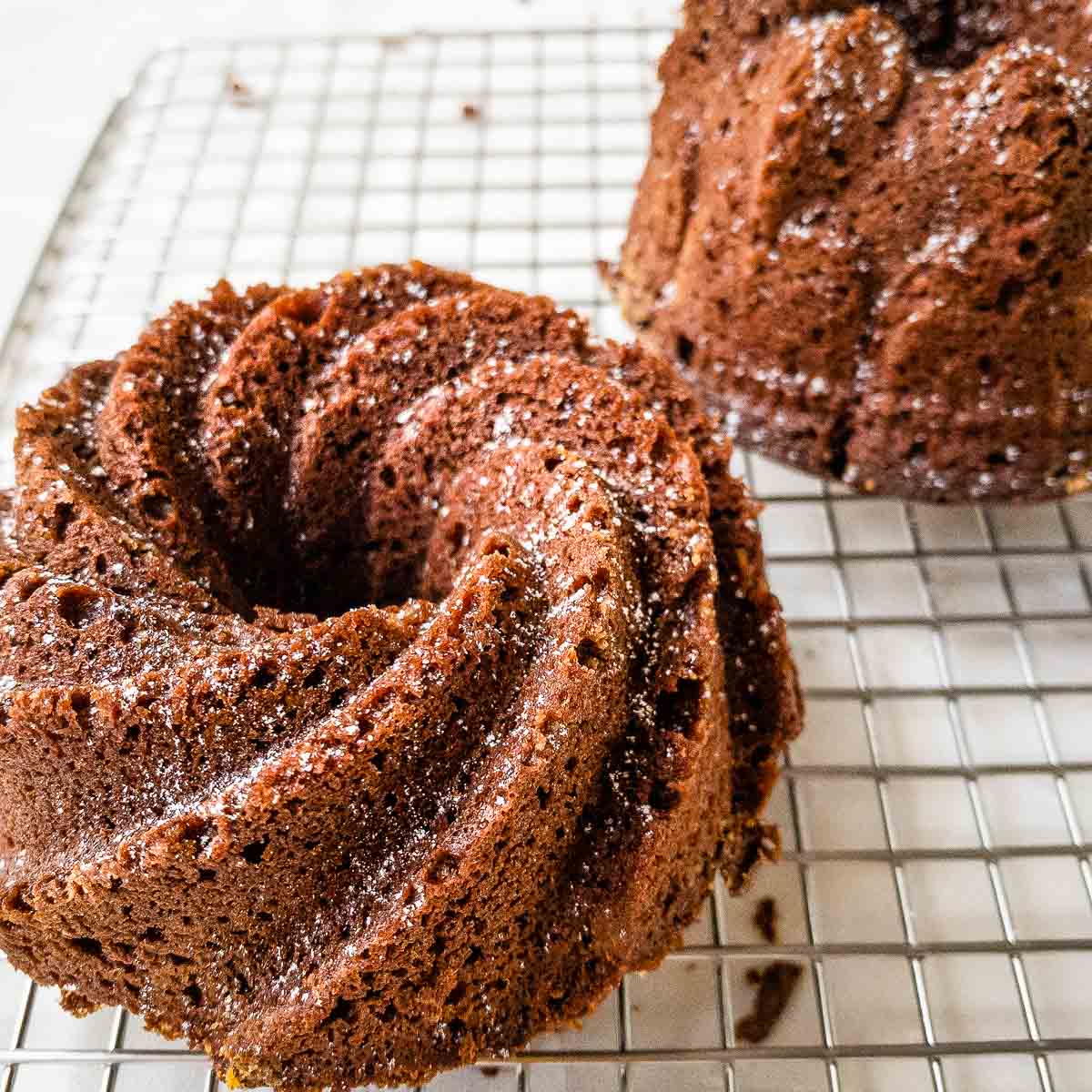 2 ready to eat chocolate bundt cakes