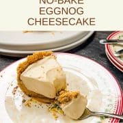 No Bake Eggnog Cheesecake ready to eat