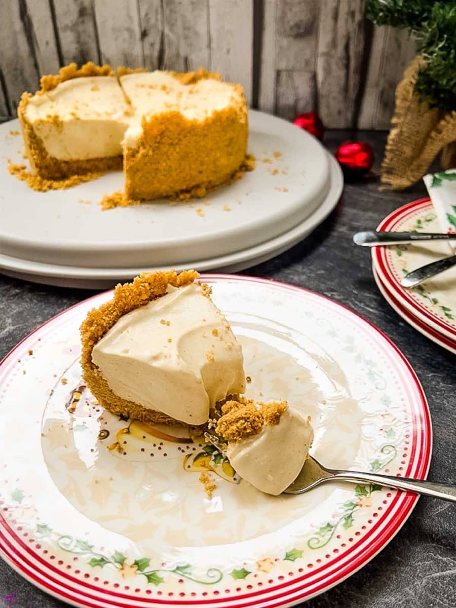 Ready to eat eggnog cheesecake - The subtle ginger flavor in the crust and the nutmeg notes in the filling make this cheesecake a true taste sensation.