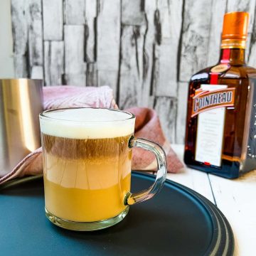 Cointreau coffee with a beautiful layered pattern.