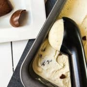 One scoop of delicious Homemade Chocolate Chip Vanilla Ice Cream