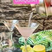 Gorgeous purple lavender daiquiri with lime.