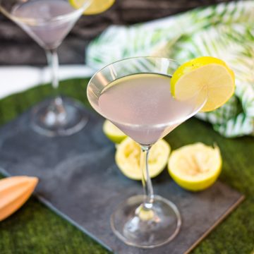 Gorgeous purple lavender daiquiri with lime.