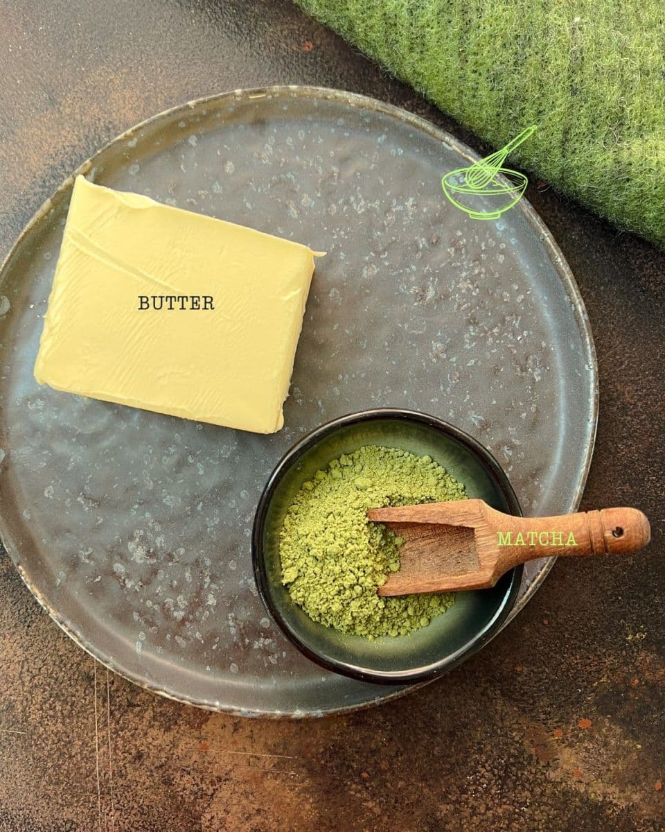 Two simple ingredients are required for making Matcha Buttter.