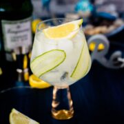 Gorgeous cucumber gin and tonic, with thinly sliced cucumber, placed on the inside of the glass. So refreshing!