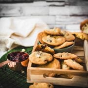 Delicious cookies, packed with dried cranberries and white chocolate chips.