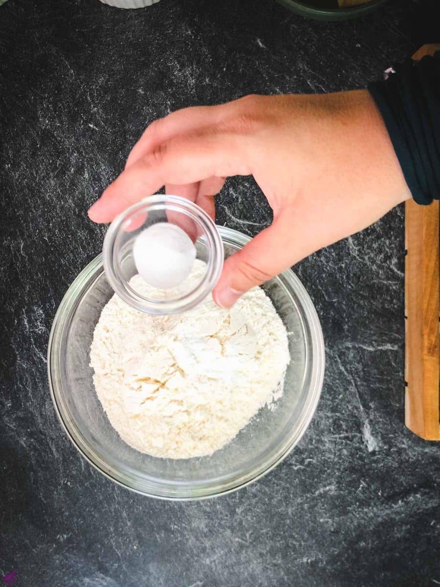 Combine the dry ingredients in a mixing bowl.