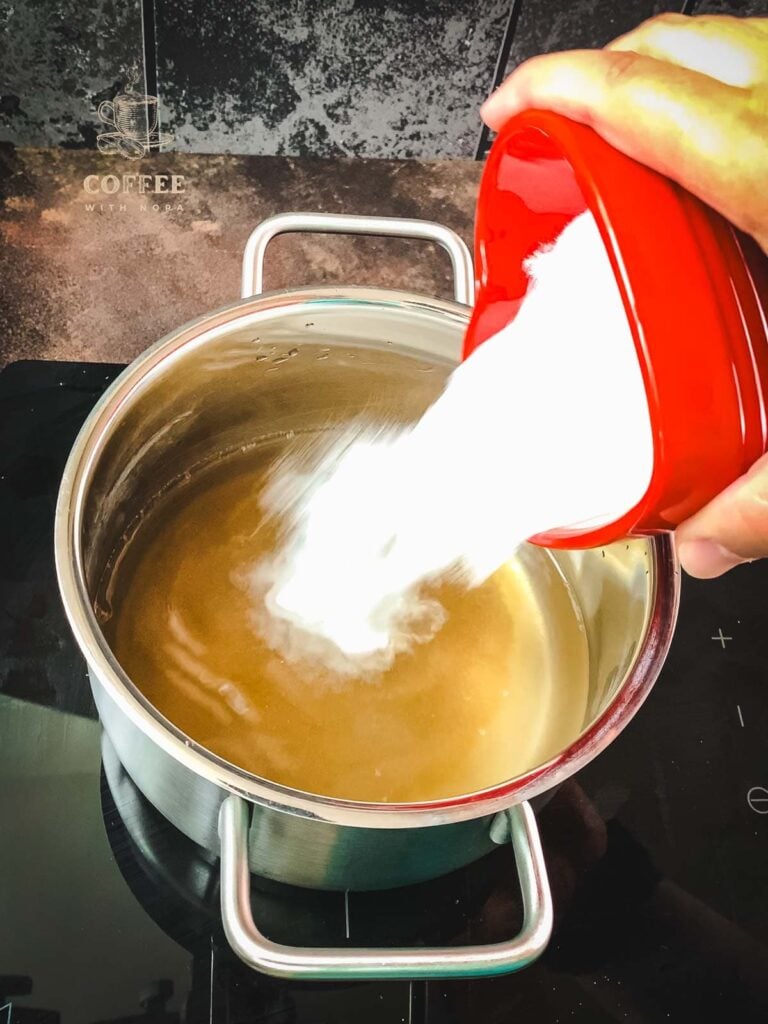 Add the granulated sugar.