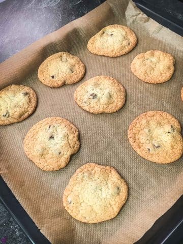 Freshly baked rum chocolate chips.