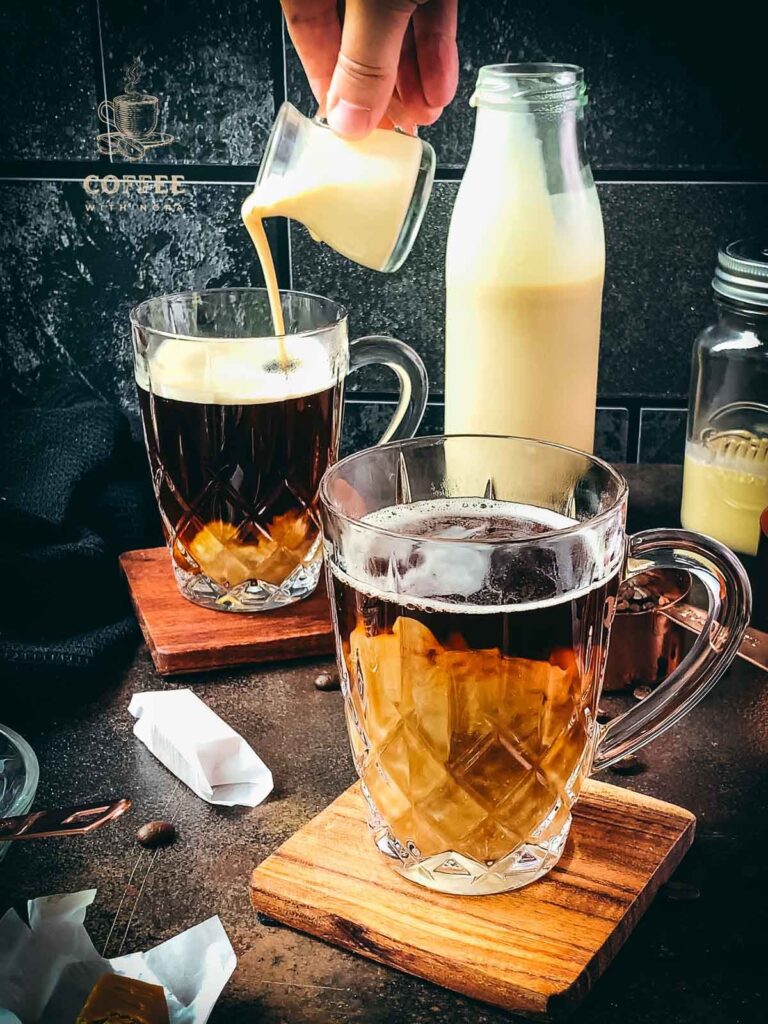 Add the homemade salted caramel creamer