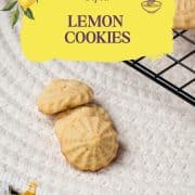 Three gorgeous mini lemon sugar cookies placed next to each other.