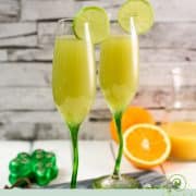 Pretty and festive. St. Patrick's Day Mimosa in soft green, without food coloring with only three ingredients!