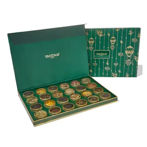 VAHDAM, Assorted Tea Sampler Set (7.06oz, 100+ Cups) 24 Varieties - Green Tea, Chai Tea, Herbal Tea, Black Tea | Premium Tea Gift Sets, Gluten Free & Non GMO | Gifts for Women & Men, Gifts for...