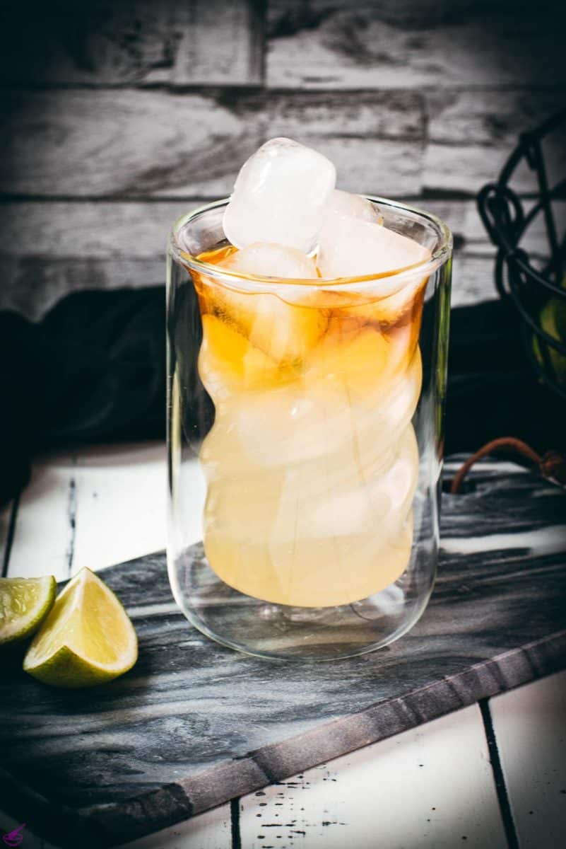 Gorgeous dark and stormy drink - a delicious, layered beauty!