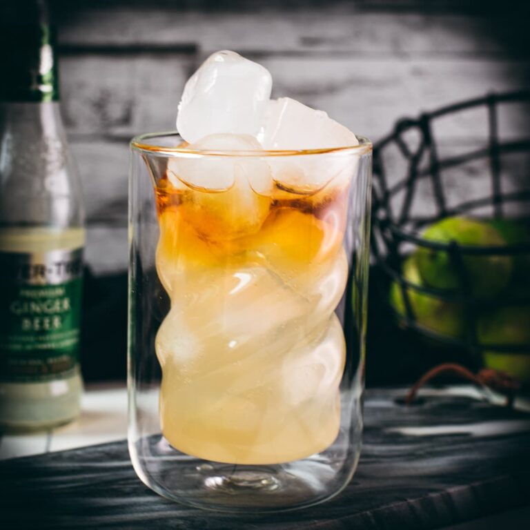 Gorgeous dark and stormy drink - a delicious, layered beauty!
