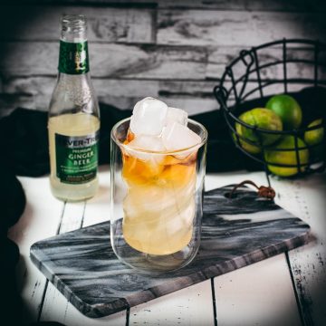 Gorgeous dark and stormy drink - a delicious, layered beauty!