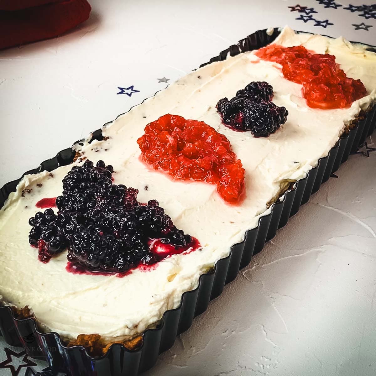 Mix some mashed strawberries and blackberries alternating into the cream cheese.