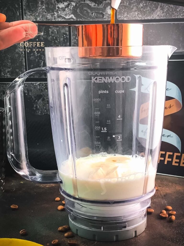 Add ½ cup of strong (French press) coffee.