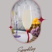 Gorgeous champagne glass filled with delicious sparkling limoncello.