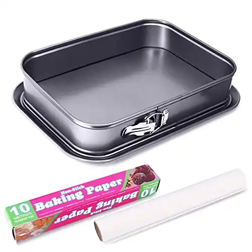 AYUBOOM Square Springform Pan, Non-Stick Springform Cheesecake Pan, Rectangular Springform Pan, Removable Bottom Rectangular Cake Pan(15.7" x 11" x 3" inches)