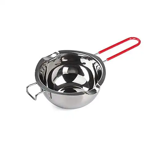 Stainless Steel Double Boiler Pot with Heat Resistant Handle for Melting Chocolate, Candy and Candle Making (18/8 Steel, 2 Cup Capacity, Universal Insert)