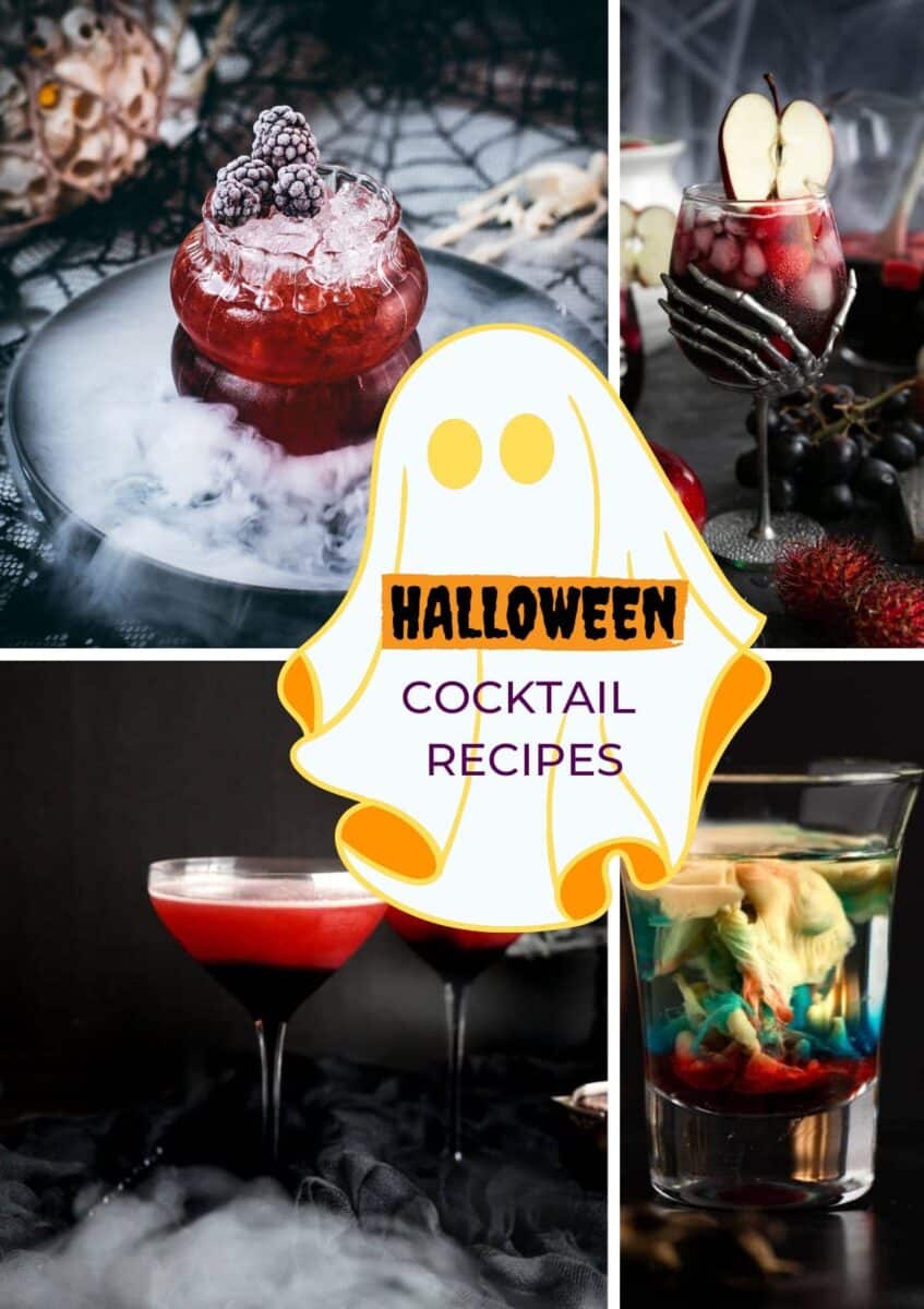 A spooky selection of deliciously ghoulish drinks for your next Halloween party! Divided into color sections to make it easier for you to find the right cocktail or drink for the matching theme.