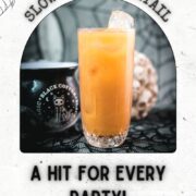 Spooky and delicious Sloe screw cocktail with Sloe gin and orange juice. Easy and delicious!