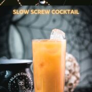 Spooky and delicious Sloe screw cocktail with Sloe gin and orange juice. Easy and delicious!