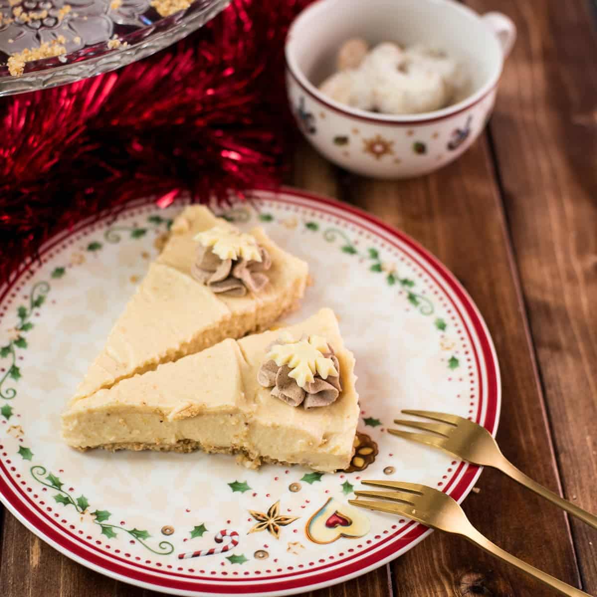 Delicious Christmas cheesecake slices.