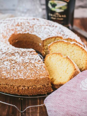 Boozy, fluffy Bailey's Irish cream bundt cake. Perfect with tea or coffee.