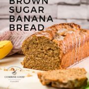 Delicious low sugar banana loaf bread, with light sugar glaze drizzled over the banana bread.