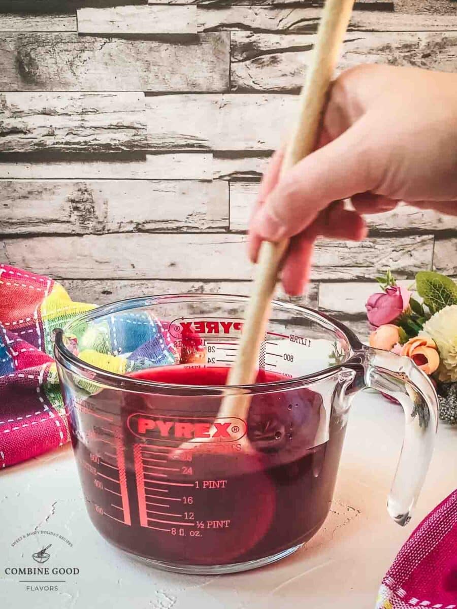 Combine the simple syrup and infused vodka.