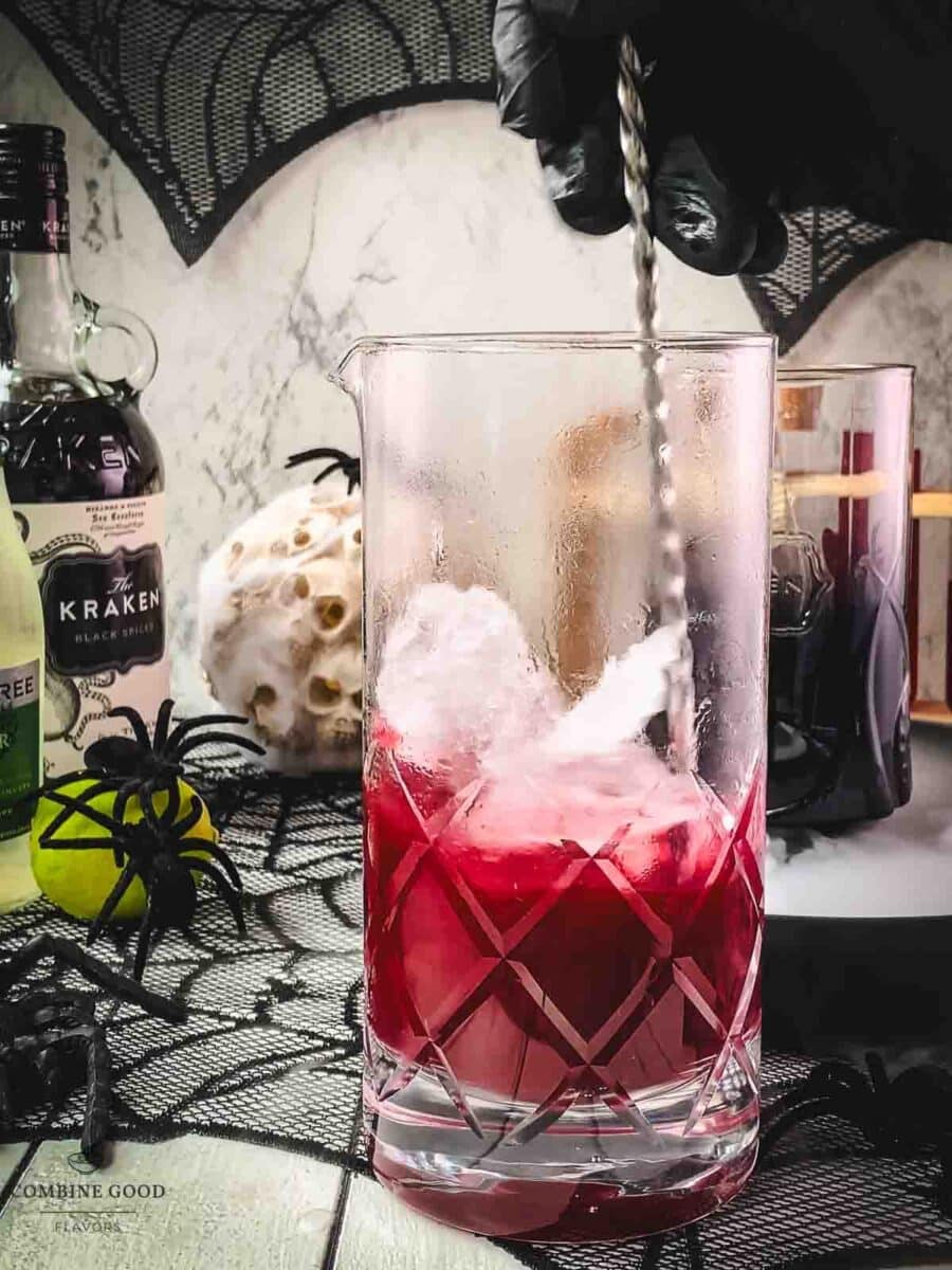 Stir well to combine and chill. Using a bar spoon.