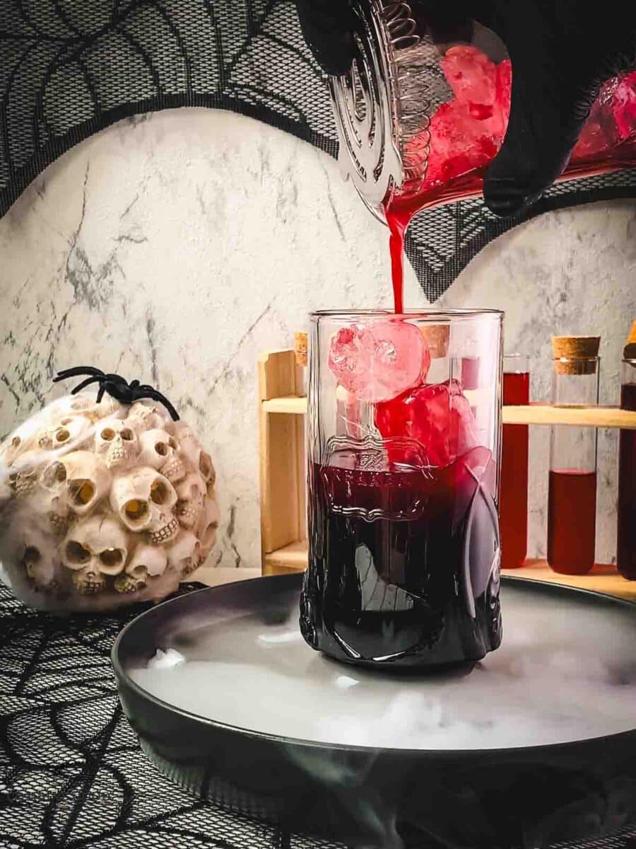 Pour into a cubed ice filled stirring glass.