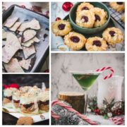 Festive December food and drink holiday recipes, featuring seasonal cookies, eggnog, peppermint treats, cozy desserts, and winter cocktails.