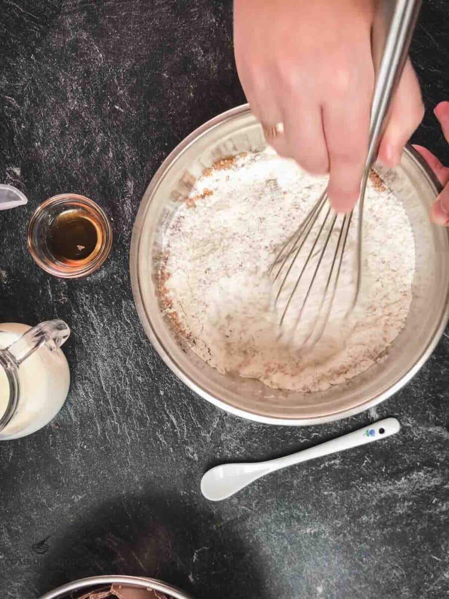 Prepare the dry ingredients.a