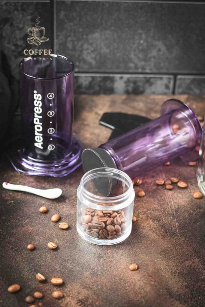 Aeropress ingredients - coffee beans, filtered water.